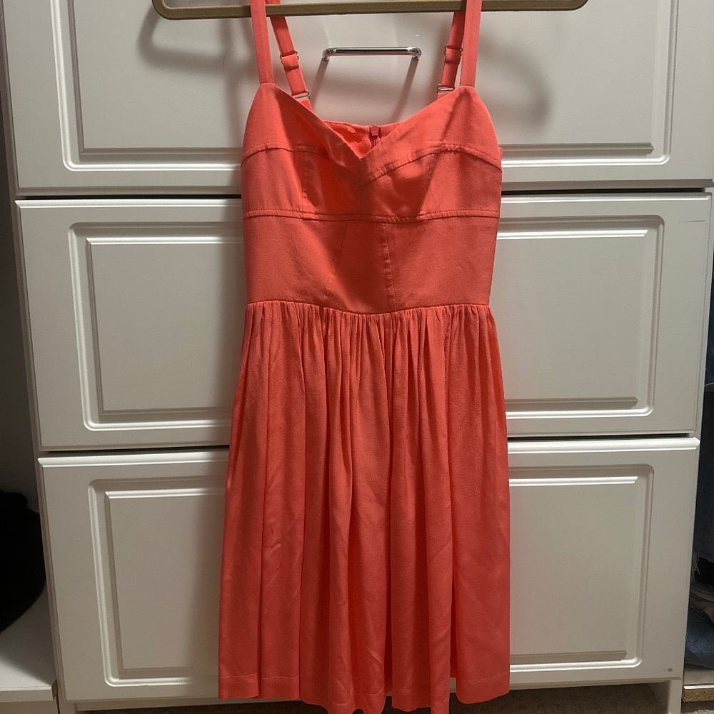 Silk Salmon Corset Dress